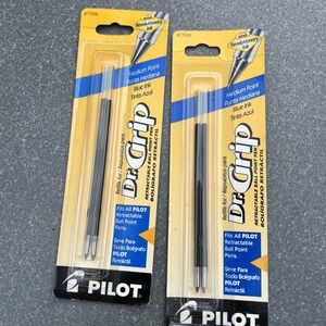 77228 Pilot Dr. Grip Retractable Pen Refill, Medium Pt, Blue Ink, 2 Pack of 2